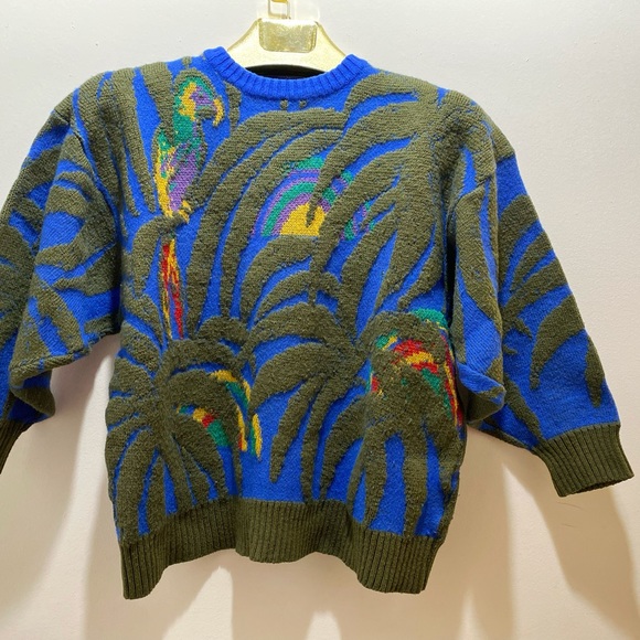 vintage 80’s retro Ms Organically grown chunky sweater 70% acrylic 30% Wool - Picture 2 of 7